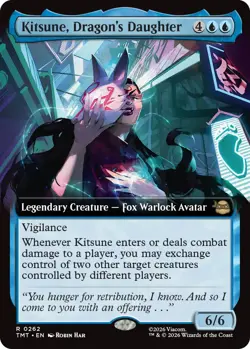 x1 Kitsune, Dragon's Daughter - Foil - Extended Art R MTG Teenage Mutant Ninja T - Image 1