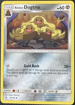 Alolan Dugtrio 79/156 Sm-Ultra Prism Regular - Pokemon Card - Image 1