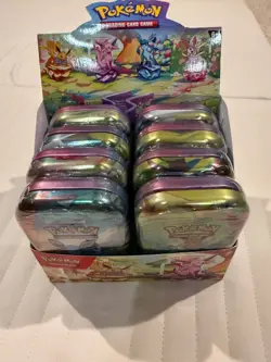 Pokemon TCG: Scarlet & Violet Prismatic Evolutions Mini Tin Display Box | SEALED - Image 1
