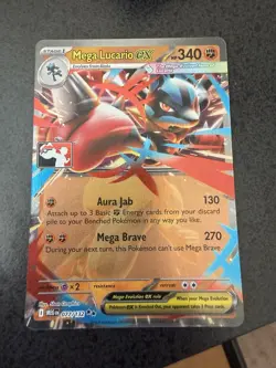 Mega Lucario ex 077/132 Prize Pack Series 8 Play Pokemon Stamp LP - Image 1