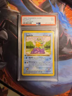 Squirtle 1st Edition Pokemon Base Set 63/102 - PSA 7 WOW LOOK BEST PRICE - Image 1