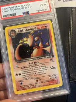 2000 Pokemon Rocket Dark Charizard 🌀 Holo🌀Swirl #4/82 PSA 6 EX-MT - Image 4