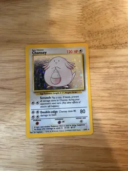 Pokemon TCG Chansey Base Set Holo Unlimited Rare Card 3/102 LP Condition - Image 1