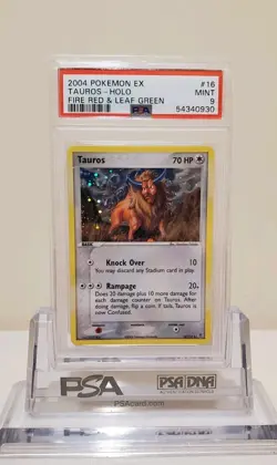 2004 Pokemon EX FireRed & LeafGreen 16 Tauros Holo PSA 9 Mint - Image 1