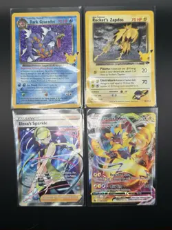 Pokemon Card Lot Celebrations: Zapdos, Dark Gyarados, Elesa Sparkle Zeraora VMAX - Image 1