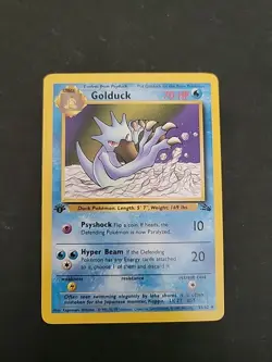 NM Pokemon Card - Golduck Fossil 35/62 Uncommon 1st Edition - Image 1