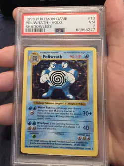 Pokemon TCG Poliwrath Shadowless Holo Rare Base Set 13/102 PSA 7 - Image 1