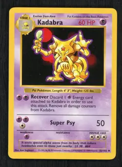 Pokemon Kadabra 032/102 Base Set (Shadowless) Regular NM Card - Image 1