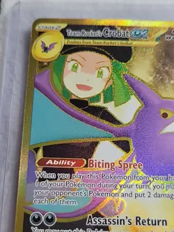 Pokemon Team Rocket’s Crobat ex 242/182 Ultra Rare Gold NM Destined Rivals EN - Image 4