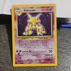 Pokemon Alakazam Base Set Holo Rare 001/102 1999 80 HP Confuse Ray 30 - Image 1