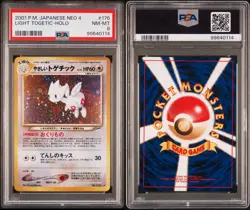 Pokemon Japanese Light Togetic 176 Holo Rare Neo Destiny PSA 8 Old Back Vintage - Image 3
