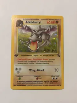 Pokemon TCG RARE Aerodactyl Holo Prerelease Promo First Edition - Image 1