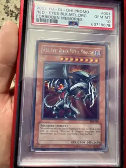 PSA 10 GM 2002 Red Eyes Black Metal Dragon FMR-001 Secret Promo YuGiOh English - Image 2