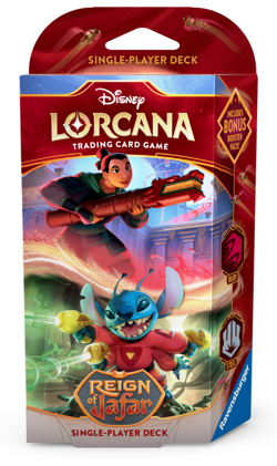 Lorcana TCG Disney Reign of Jafar Starter Deck - Mulan & Stitch [RUBY / STEEL] - Image 1