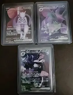 Pokemon Card Lot: Marnie’s Grimmsnarl ex SAR (JP) + Mewtwo ex 213 (EN) + Nidokin - Image 1