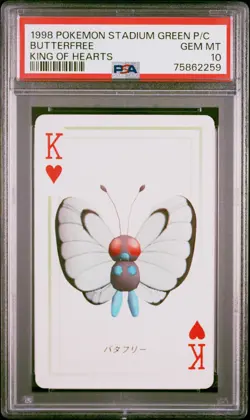 1998 POKEMON STADIUM GREEN VERSION PLAYING CARDS BUTTERFREE PSA 10 - Image 1
