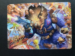 Zog, Triceraton Castaway (Gold Stamped) 12/54 Art Card MTG Ninja Turtles - Image 1