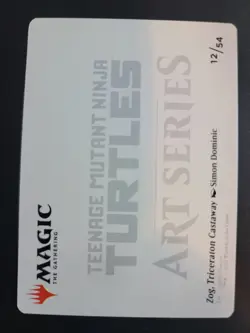 Zog, Triceraton Castaway (Gold Stamped) 12/54 Art Card MTG Ninja Turtles - Image 2