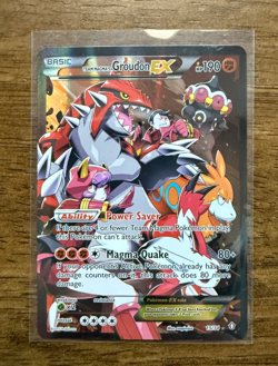 Team Magma's Groudon EX 15/34 Double Crisis Holo Full Art Pokemon Card TCG - Image 1