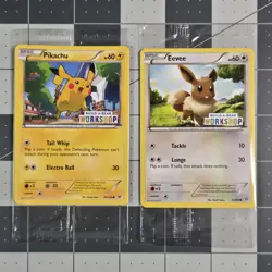 Pokemon Sealed Build A Bear Promo Eevee And Pikachu 63/98 20/108 Cards - Image 1