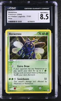 CGC 8.5 Heracross 2004 EX Hidden Legends 7/101 Holo Pokemon Card - Image 1
