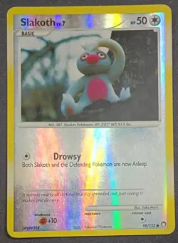 Pokemon - Slakoth 99/123 - DP Mysterious Treasures - Reverse HOLO - 2007 - LP - Image 1