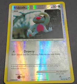 Pokemon - Slakoth 99/123 - DP Mysterious Treasures - Reverse HOLO - 2007 - LP - Image 2