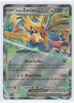 HOP'S ZACIAN EX 111/159 Pokemon TCG Double Rare Journey Together NM - Image 1