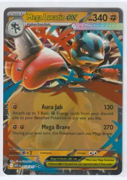 MEGA LUCARIO EX 077/132 Pokemon TCG Double Rare Mega Evolution NM - Image 1