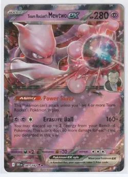 TEAM ROCKET'S MEWTWO EX 081/182 Pokemon TCG Double Rare Destined Rivals NM - Image 1