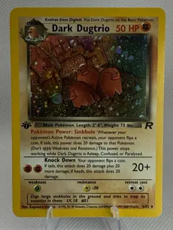 2000 Pokemon Team Rocket 1st Edition #6/82 Dark Dugtrio - Holo - Image 1