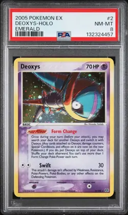 PSA 8 Pokemon TCG DEOXYS-HOLO #2 EX EMERALD - Image 1