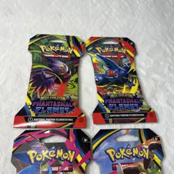 4X POKEMON MEGA EVOLUTION PHANTASMAL FLAMES SLEEVED BOOSTER PACKS FULL ART SET4 - Image 3