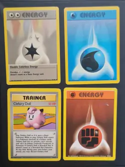 Base Set Energy 96, 97, 102/102 & Clefairy Doll 70/102 - Pokemon TCG - Image 1