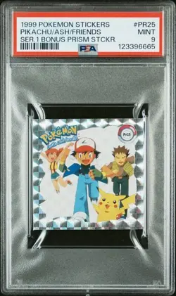 1999 Pokemon Stickers Series 1 Pikachu, Ash, and Friends PSA 9 MINT BONUS PRISM - Image 1