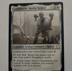 Codsworth, Handy Helper Fallout Rare Legendary White Robot MTG Card - Image 1
