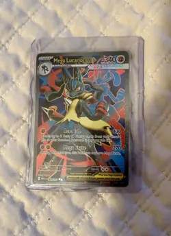 Pokemon Mega Lucario EX Ultra Rare Me01: Mega Evolution 160/132 Holo Card 340 HP - Image 1