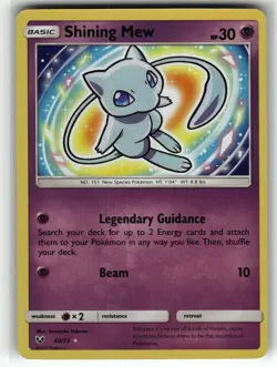Shining Mew 40/73 Shining Legends NM Pokemon Card TCG - Image 1