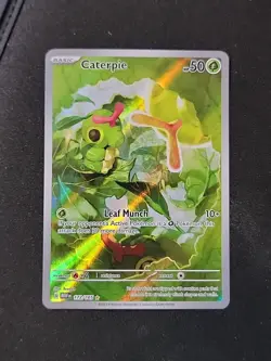 Pokemon TCG Caterpie 172/165 Scarlet & Violet 151 Holo Illustration Rare Card NM - Image 1