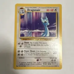 Pokemon Dragonair Base Set Rare 80 HP 8/102 Slam Hyper Beam English Card - Image 1
