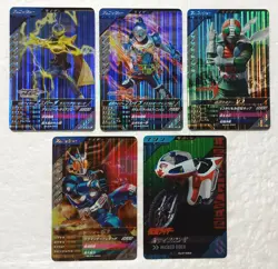 Lot of 5 Japanese Kamen Rider Battle: GANBA LEGENDS Super Rare Card Set - Image 1