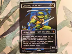 MTG TMNT Leonardo the Balance 0083 Borderless Surge Pixel Foil Mythic In hand NM - Image 1