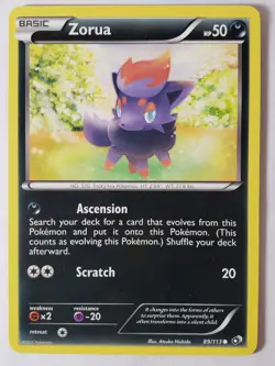 Zorua 89/113 LP - Legendary Treasures Pokemon Card - Atsuko Nishida Art - Image 1