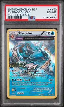 2015 POKEMON XY BLACK STAR PROMOS ANCIENT ORIGINS PRERELEASE GYARADOS-HOLO PSA 8 - Image 1