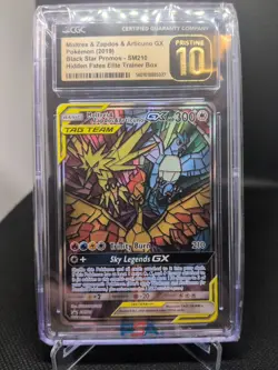 Moltres Zapdos Articuno GX SM210 Black Star Promo CGC Pristine 10 - Image 1