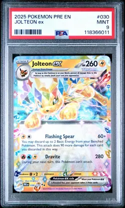 2025 Pokemon Pre En-Prismatic Evolutions #030 Jolteon Ex PSA 9 - Image 1