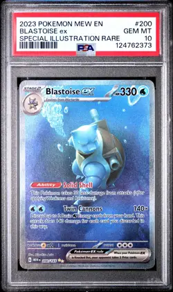 2023 POKEMON MEW EN-151 SPECIAL ILLUSTRATION RARE #200 BLASTOISE EX PSA 10 - Image 1