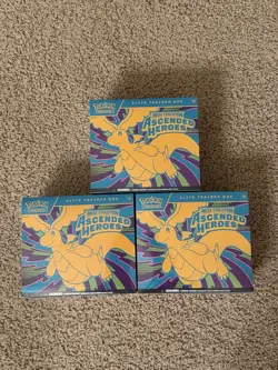Pokemon TCG Ascended Heroes ETB Elite Trainer Boxes Lot of 3 - Image 1