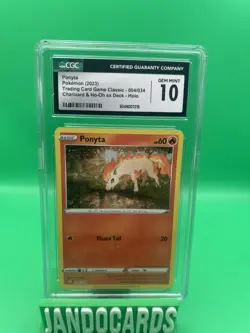 Pokemon TCG Classic 2023 Ponyta, Gem MT CGC 10 Pokemon TCG Classic Collection - Image 1