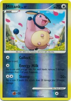 Moderately Played Miltank - 44/100 - Uncommon - Reverse Holo Pokemon Stormfront - Image 1